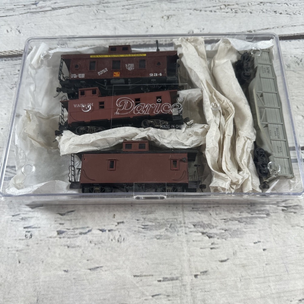 K-Line O Gauge Caboose Freight Car Lot Wabash GTW Ballast Hopper 4 Cars O27